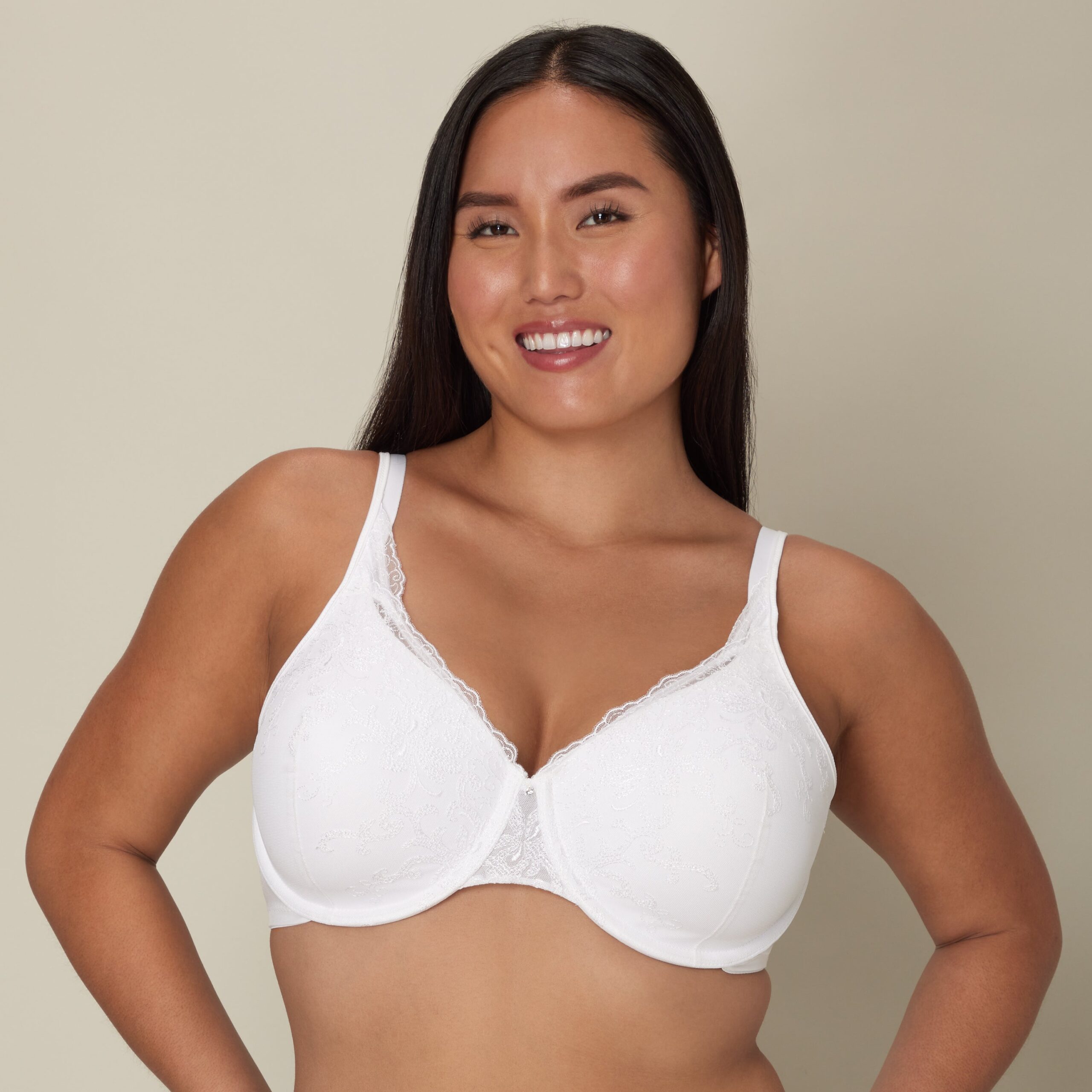 Playtex Secrets Beautiful Lift Embroidered Underwire Bra White 38DDD Women’s