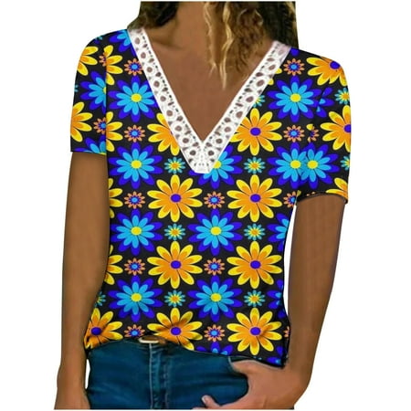 Samickarr Summer Savings Clearance Plus Size Summer Tops For Women Tops Dressy Casual Tunic Tops To Wear With Leggings Women’s Casual Long Sleeve Buttons Comfortable Print Sweatshirt Tops Blouse