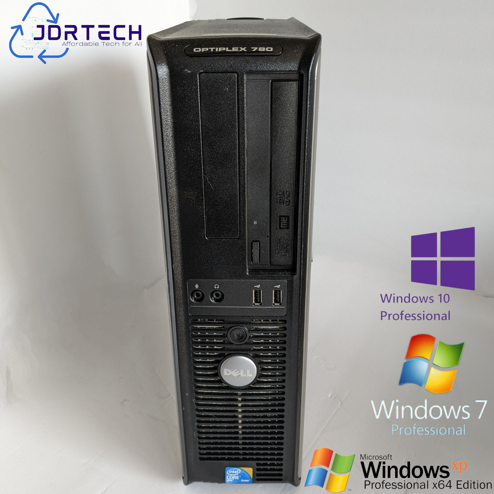 Customizable Retro Dell Optiplex 780 DT Core2Duo SSD 8GB Windows XP W7 CNC Ready