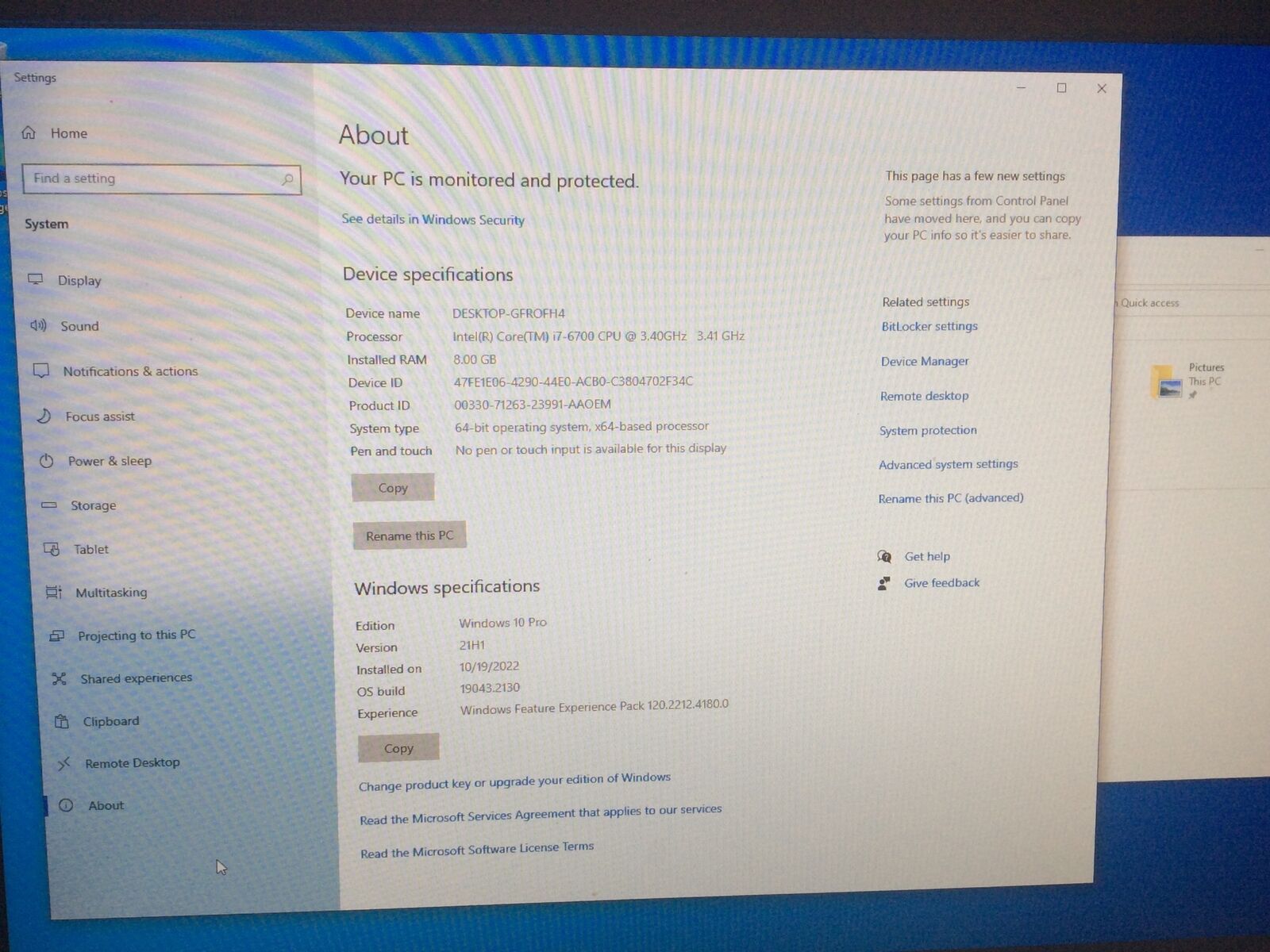 Dell Optiplex 3040 SFF Intel Core i7-6700 3.40GHz 8GB 256GB Windows 10 Pro