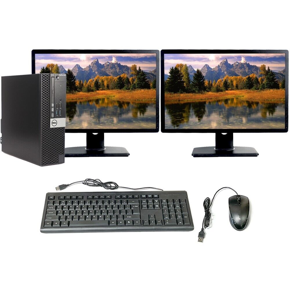 Dell Dual LCD Computer Intel Core i5 8GB RAM 1TB HD 2x 22″ LCD Windows 10 Wi-Fi