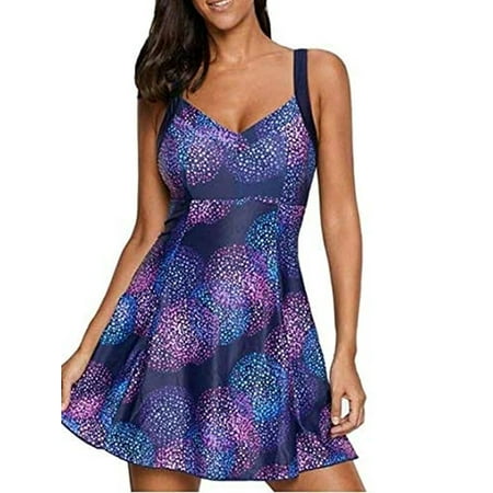 Plus Size Swimsuits for Women One Piece Bathing Suits Flowy Swim Dress