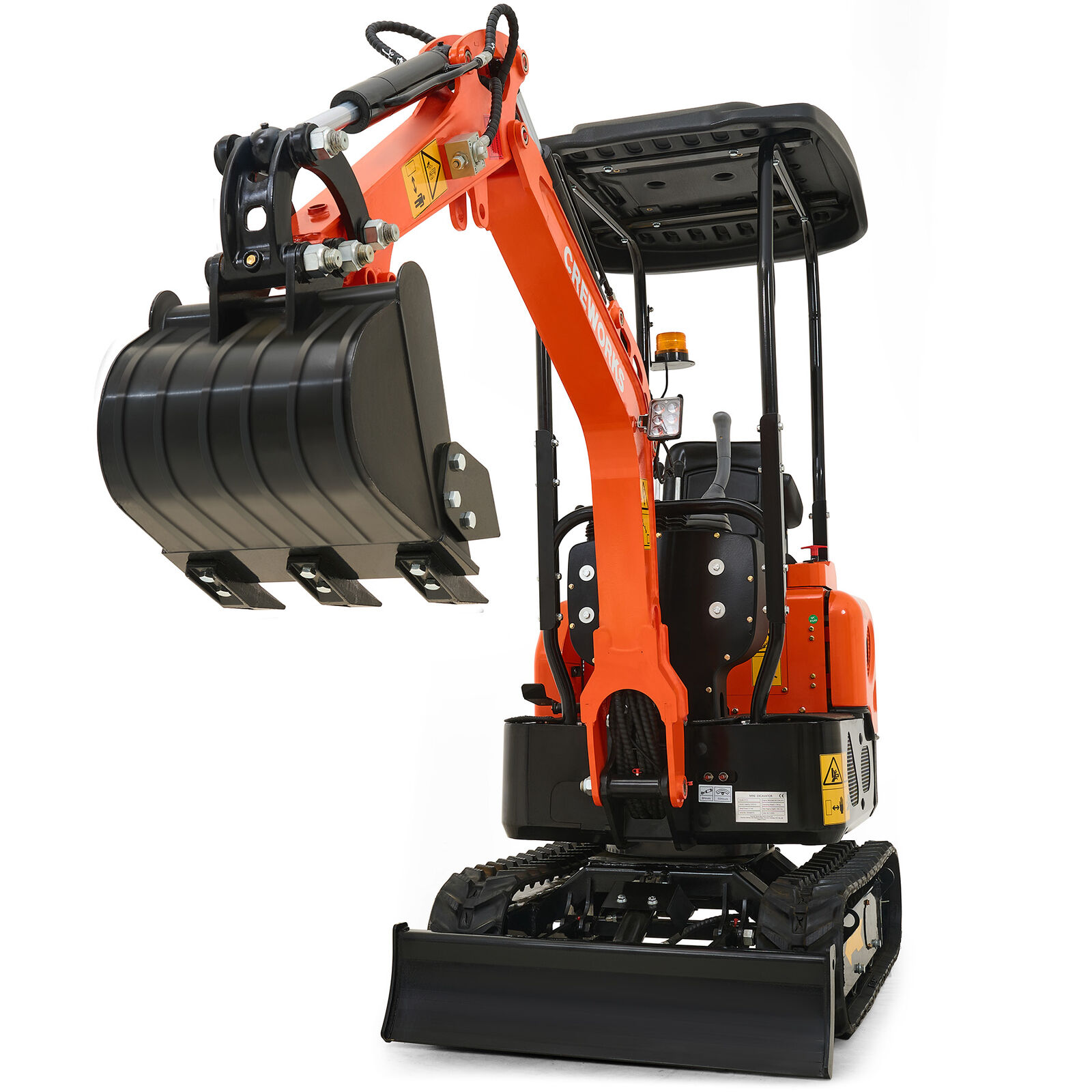 CREWORKS Mini Excavator 1.3 T Digger 23hp Gas Tracked Crawler Kubota EPA Engine