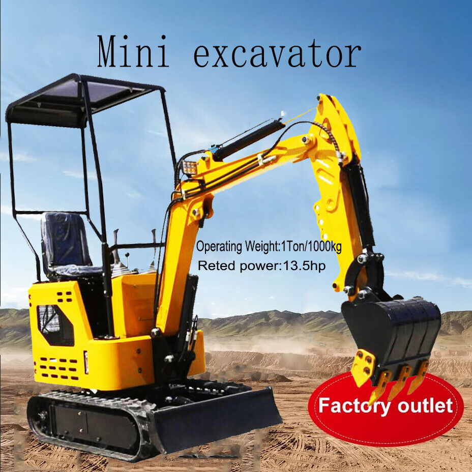 FREE SHIP Mini Excavator 1 Ton Digger 13.5hp Gas Tracked Crawler B&S EPA Engine