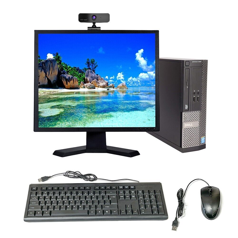 Dell PC Desktop 8GB RAM 500GB HDD 20″ LCD Monitor Windows 10 Computer Wi-Fi DVD