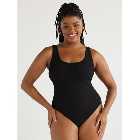 Love & Sports Women’s Scrunchy Scooped Back Tank One-Piece Swimsuit, Pink, Sizes XS-XXL