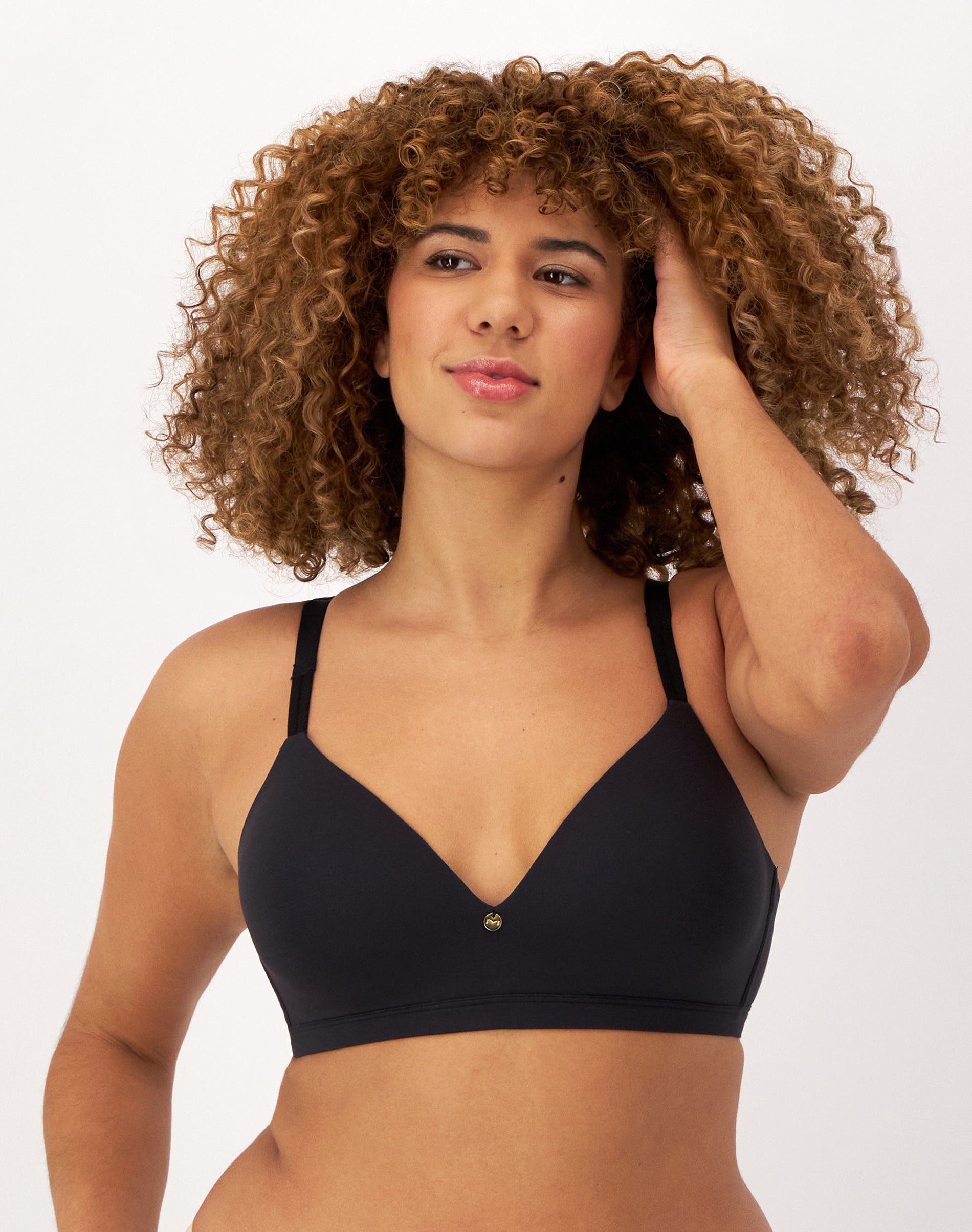 One Hanes Place Maidenform Everyday Luxe Wireless T-Shirt Bra Black 34B Women’s