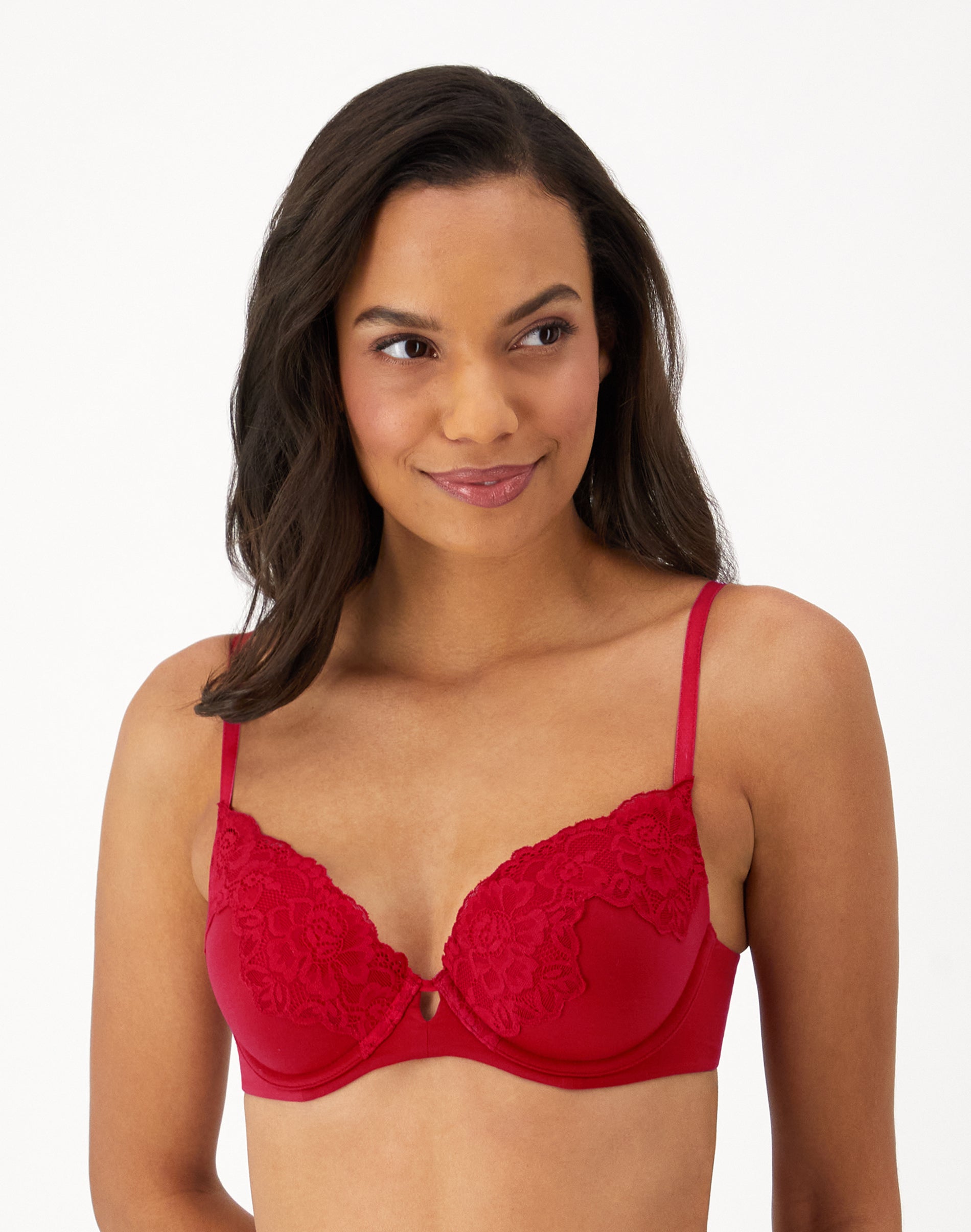 Maidenform Comfort Devotion Your Lift Underwire Bra, Convertible Straps Impulse Red 34C Women’s