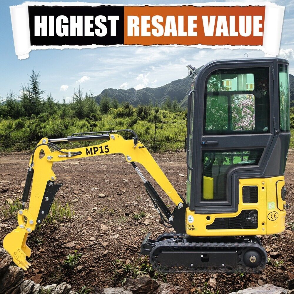 Free Ship 13.5HP 2000lbs Mini Crawler Tracked With Cab Excavator Micro Digger