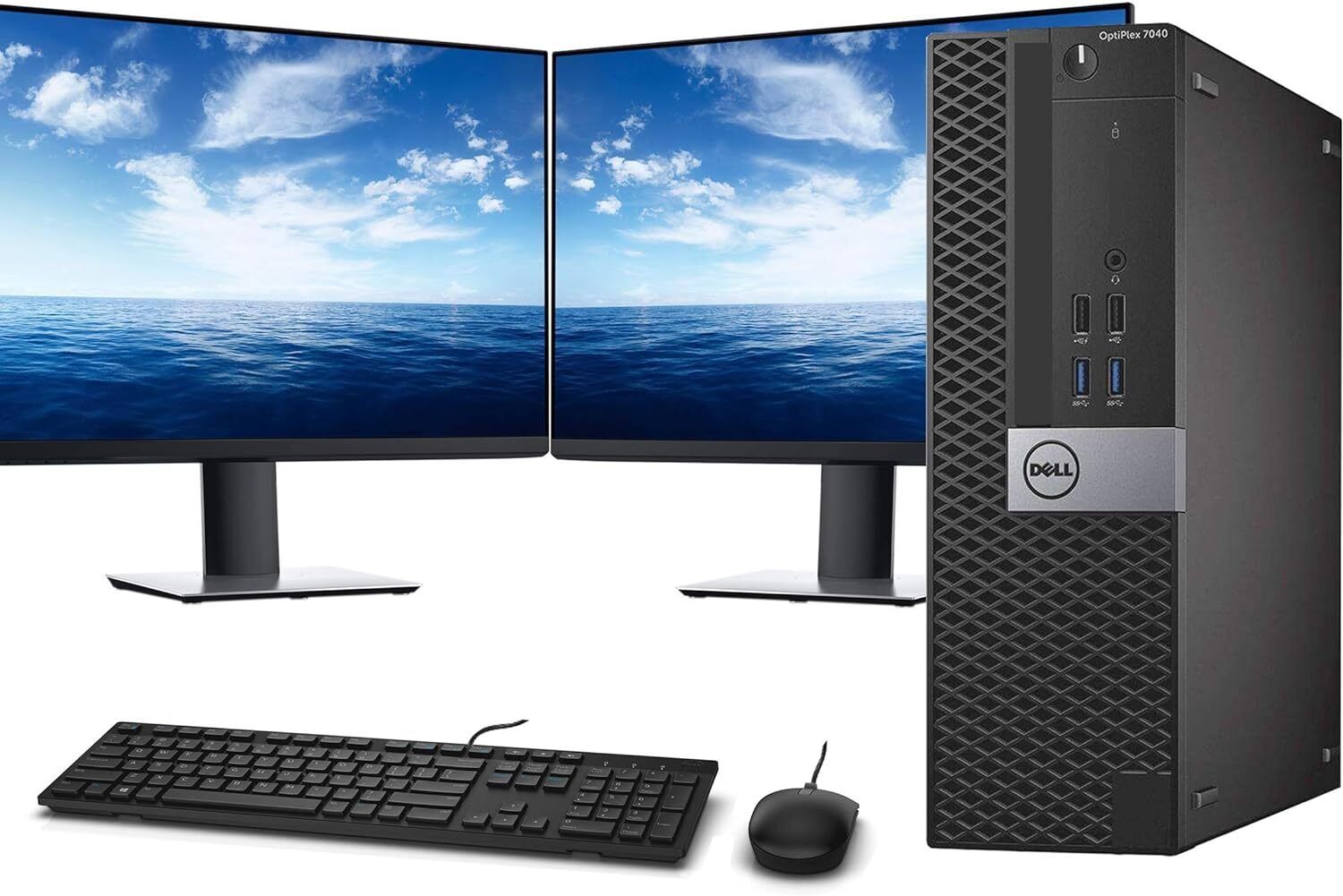 Custom Dell Core i5 Desktop Computer Up to 16GB – 2TB HDD-SSD  Dual 24″ LCD WiFi