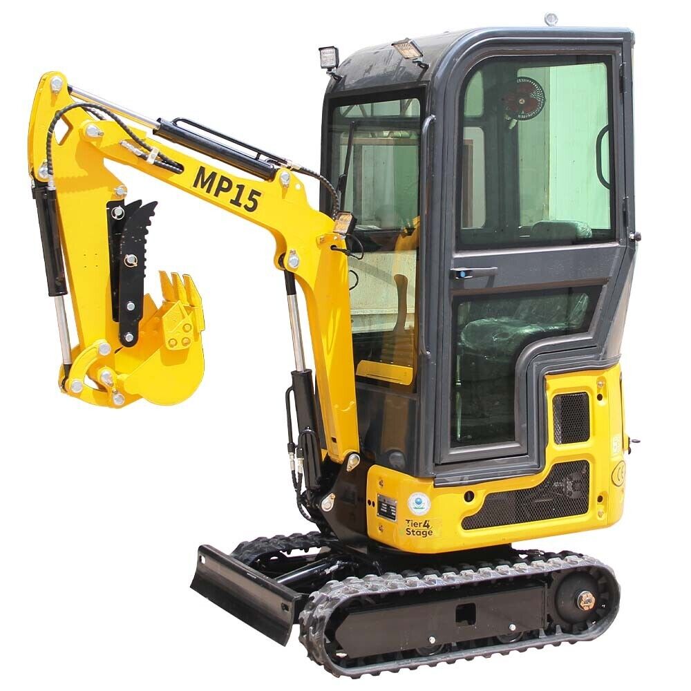 NEW Mini Excavator 1 Ton Digger 13.5hp Gas Tracked Crawler Cabin  EPA Engine