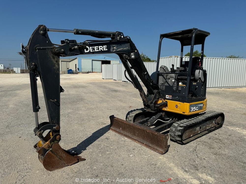 2019 John Deere 35G Hydraulic Mini Excavator Backhoe Aux Hyd Q/C Bucket bidadoo