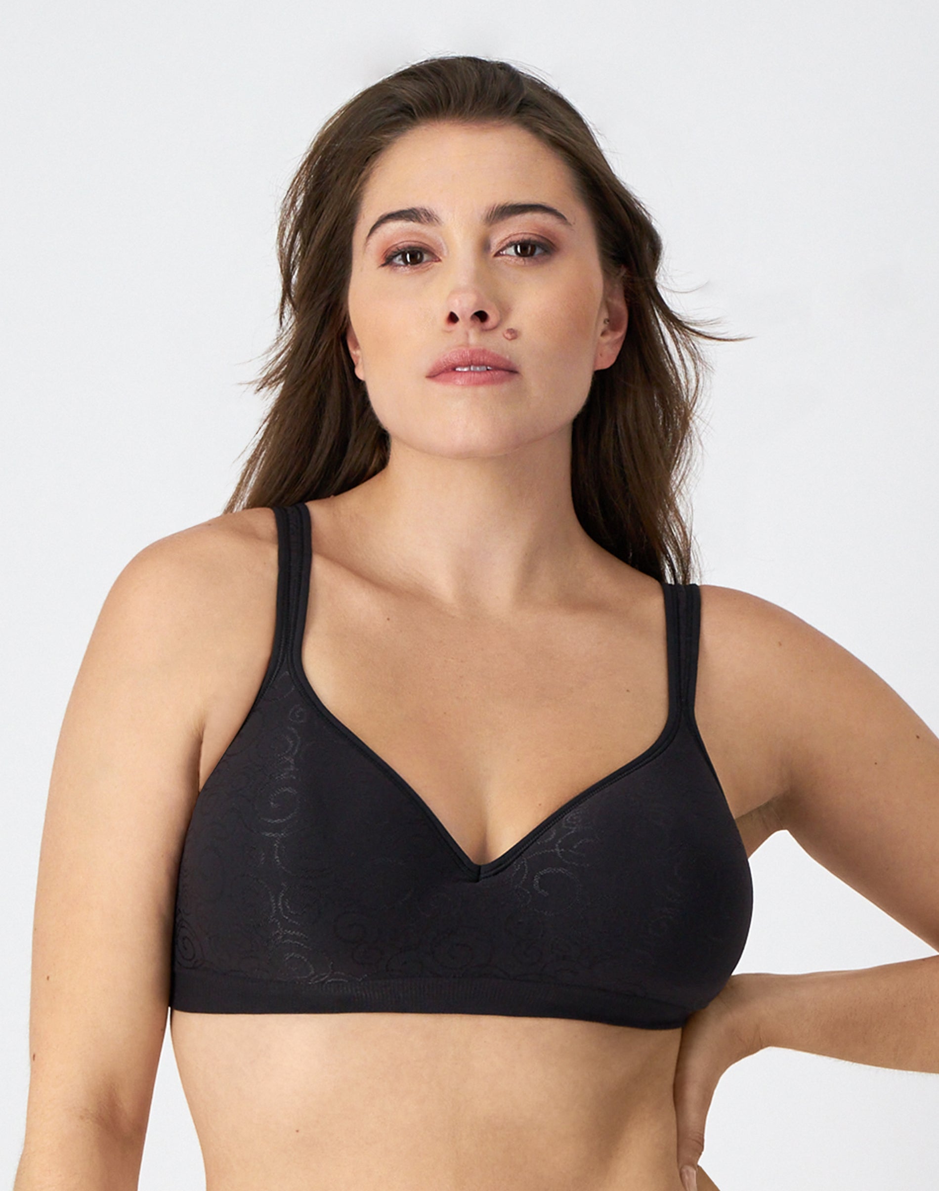 Bali Comfort Revolution Wireless Bra Black Swirl 40B Women’s