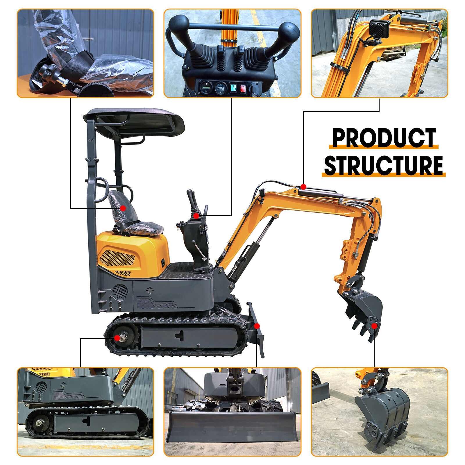2024 Mini Excavator 1-ton Tracked Crawler 13.5HP B & S Gas Engine EPA L12 2024 Mini Excavator 1-ton Tracked Crawler 13.5HP B & S Gas Engine EPA L12