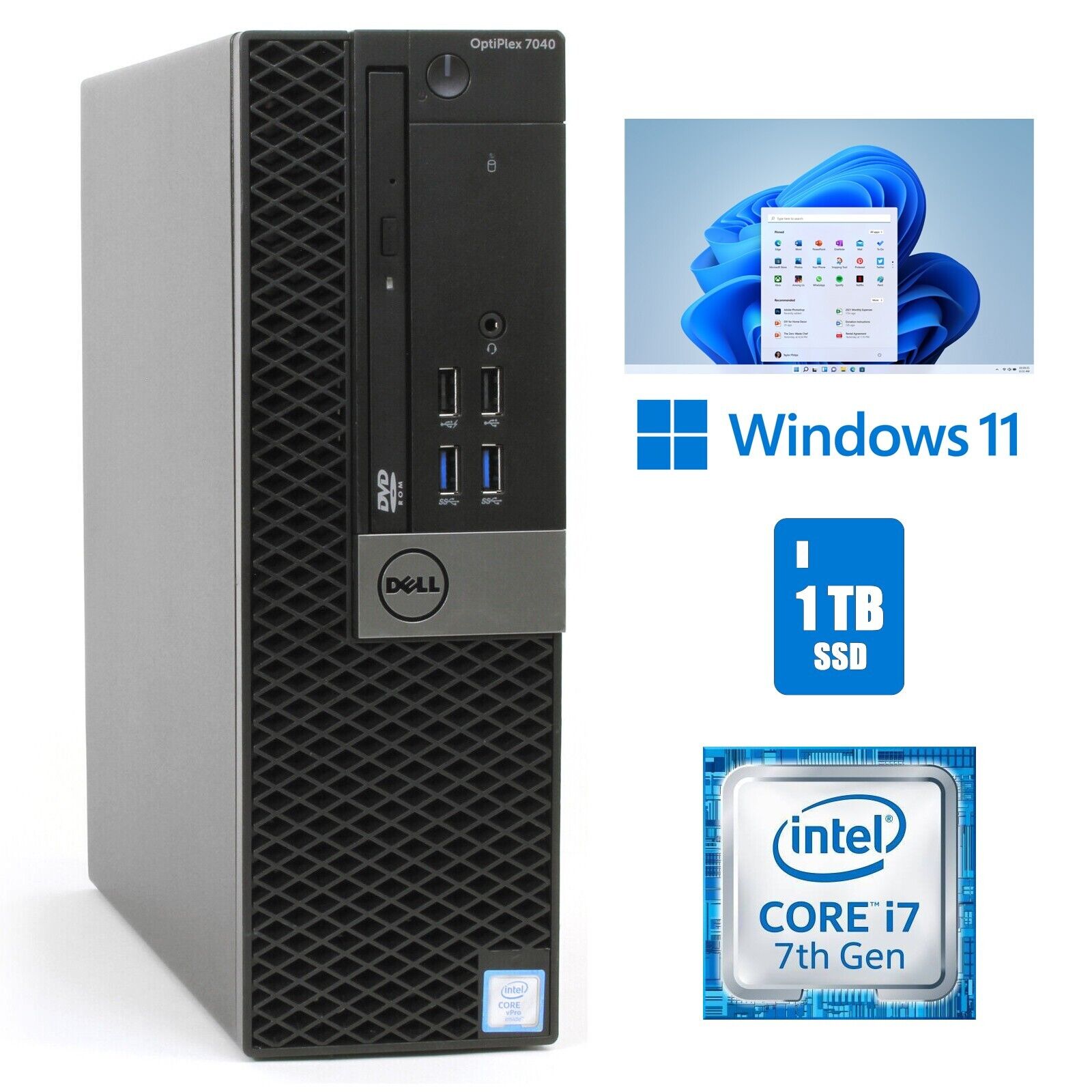 Dell OptiPlex 7040 SFF Core i7 32GB RAM 1TB SSD Windows 11 Desktop Computer WiFi Dell OptiPlex 7040 SFF Core i7 32GB RAM 1TB SSD Windows 11 Desktop Computer WiFi