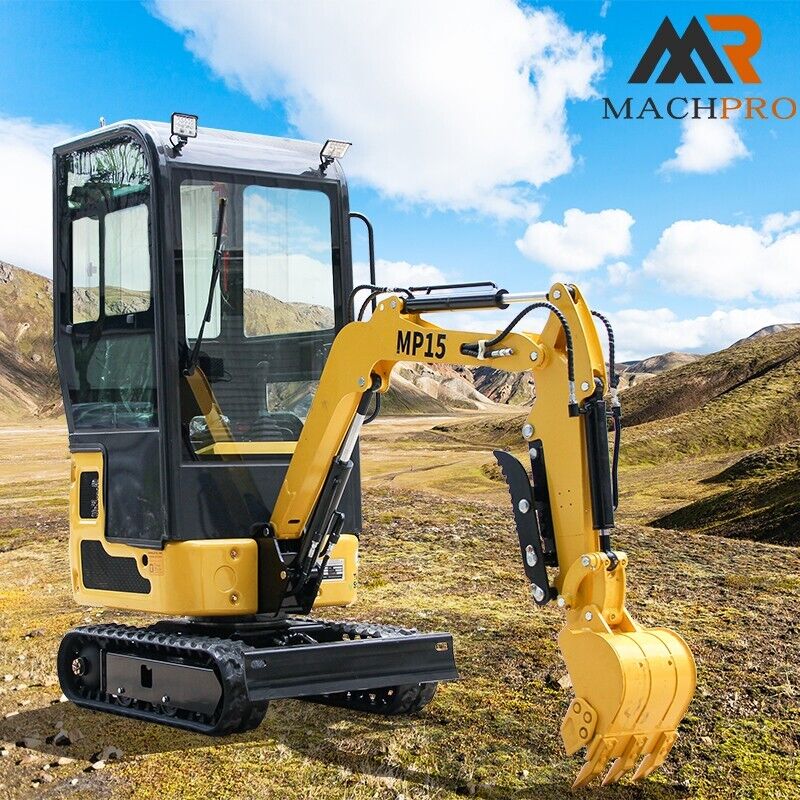 MachPro 1 Ton New Mini Excavator  EPA engine 13.5HP Tracked+cab  FREE SHIPPING