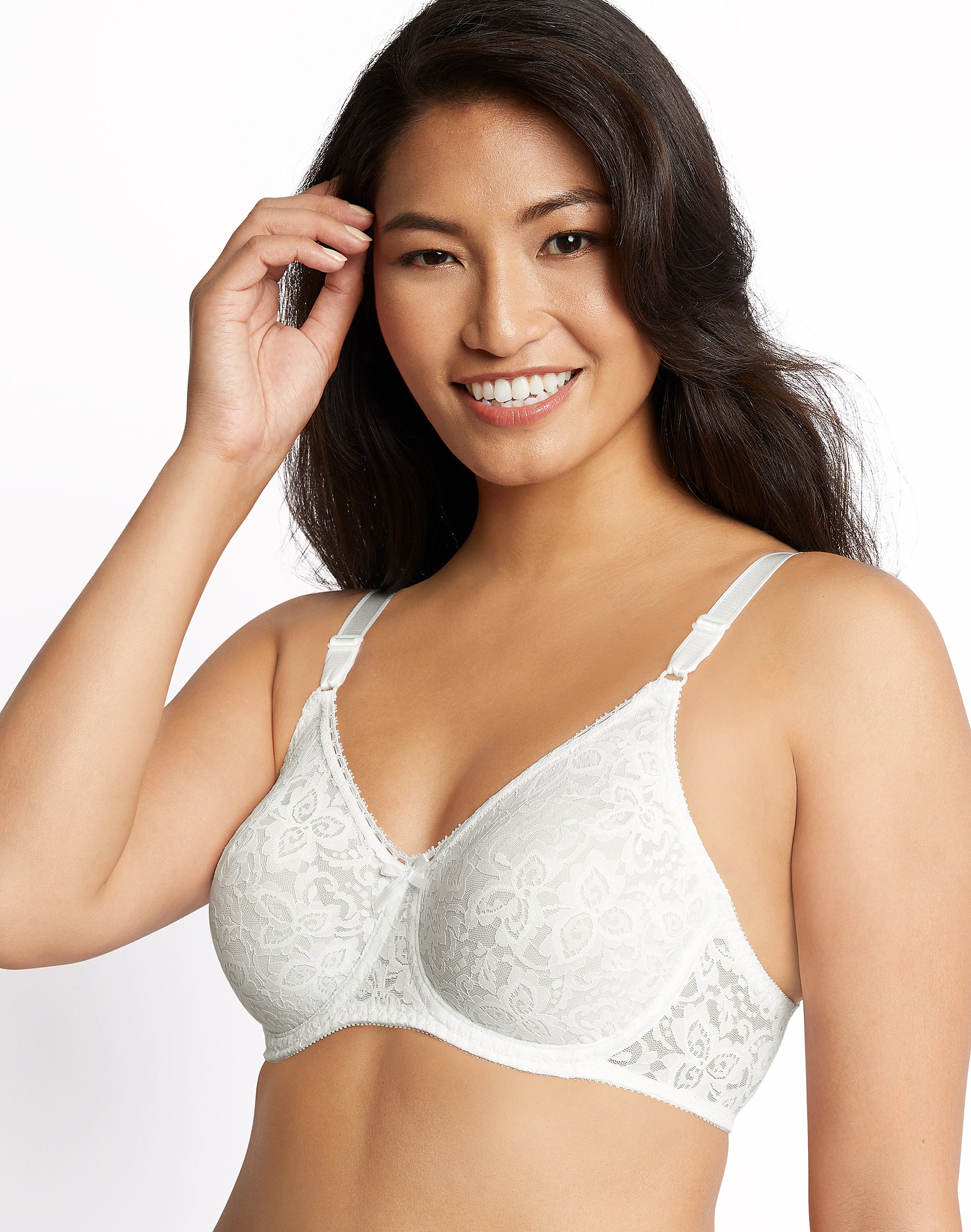 Bali Lace ‘N Smooth Underwire Bra White 34C Women’s