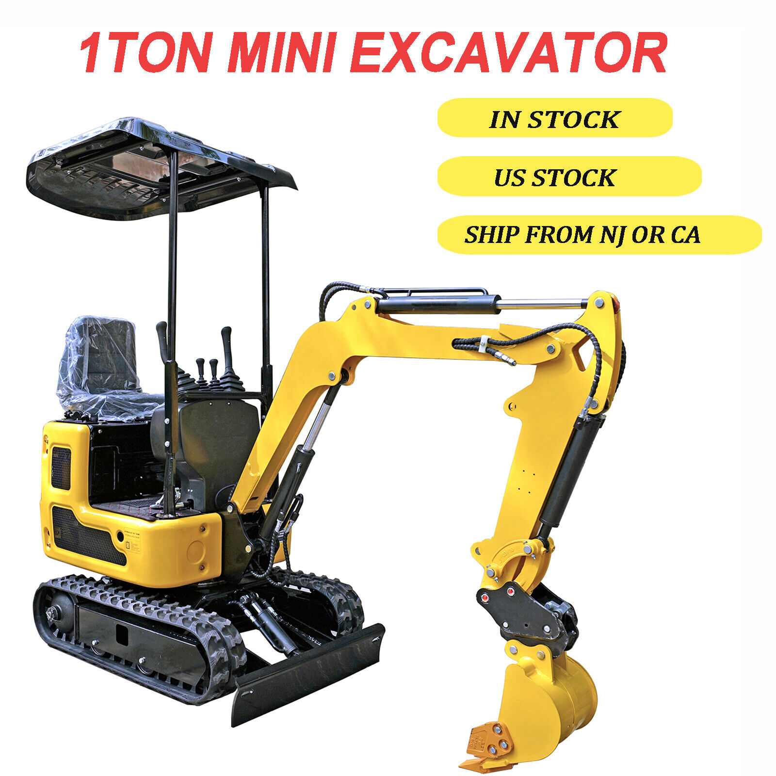 NEW 1 Ton Hydraulic Mini Excavator Tracked Crawler 13.5HP Gas B&S EPA Engine