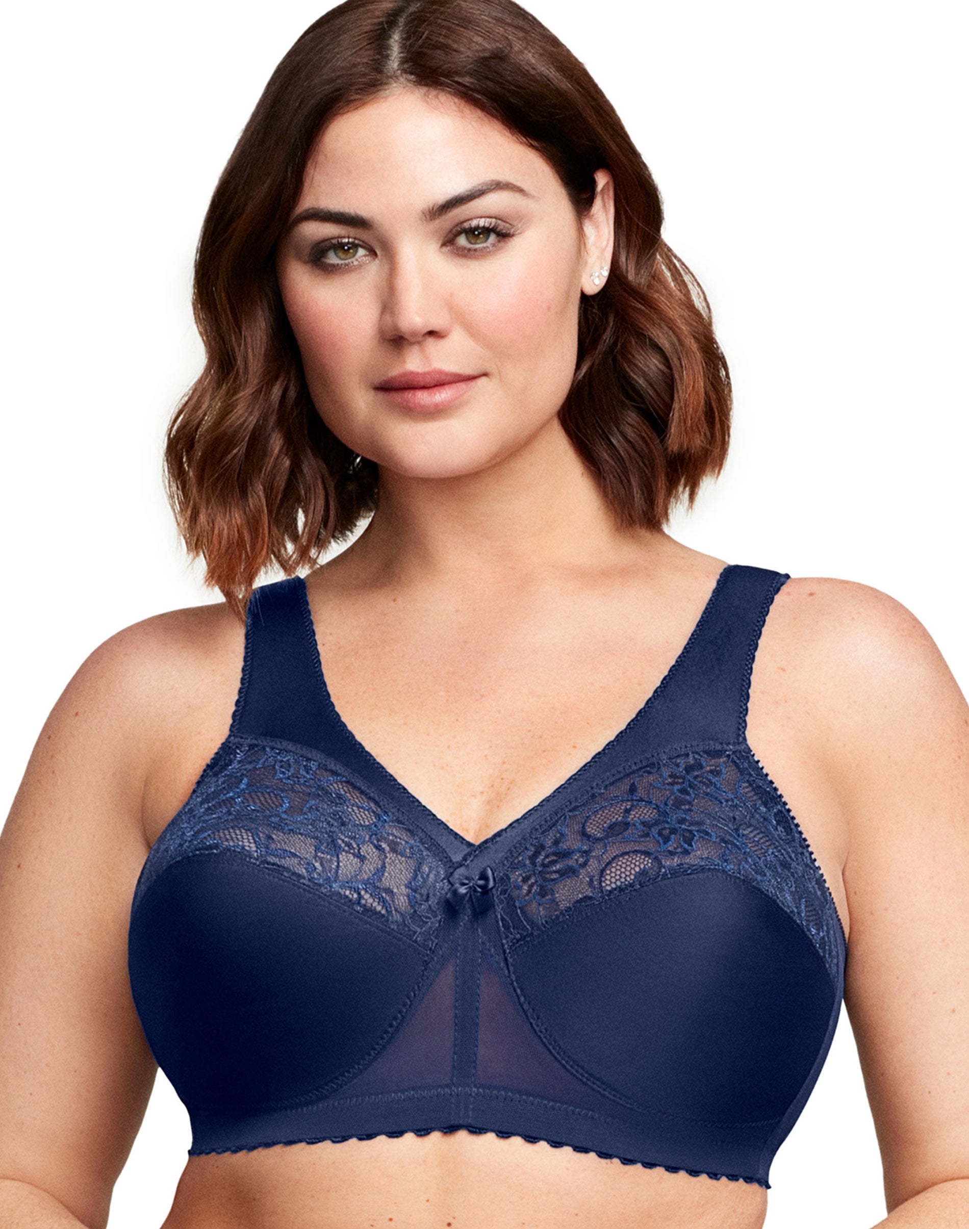 Glamorise Full Figure Plus Size MagicLift Original Wireless Support Bra Blue 54D Women’s
