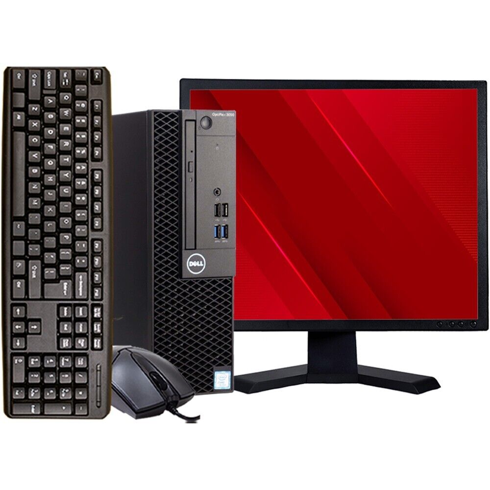 Dell Desktop Computer PC 16GB RAM 500GB HD 17in LCD Windows 10 Wi-Fi DVD/RW