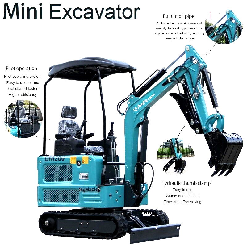 4,000 lbs Hydraulic Mini Excavator, EPA Certified USA KUBOTA Diesel Machine