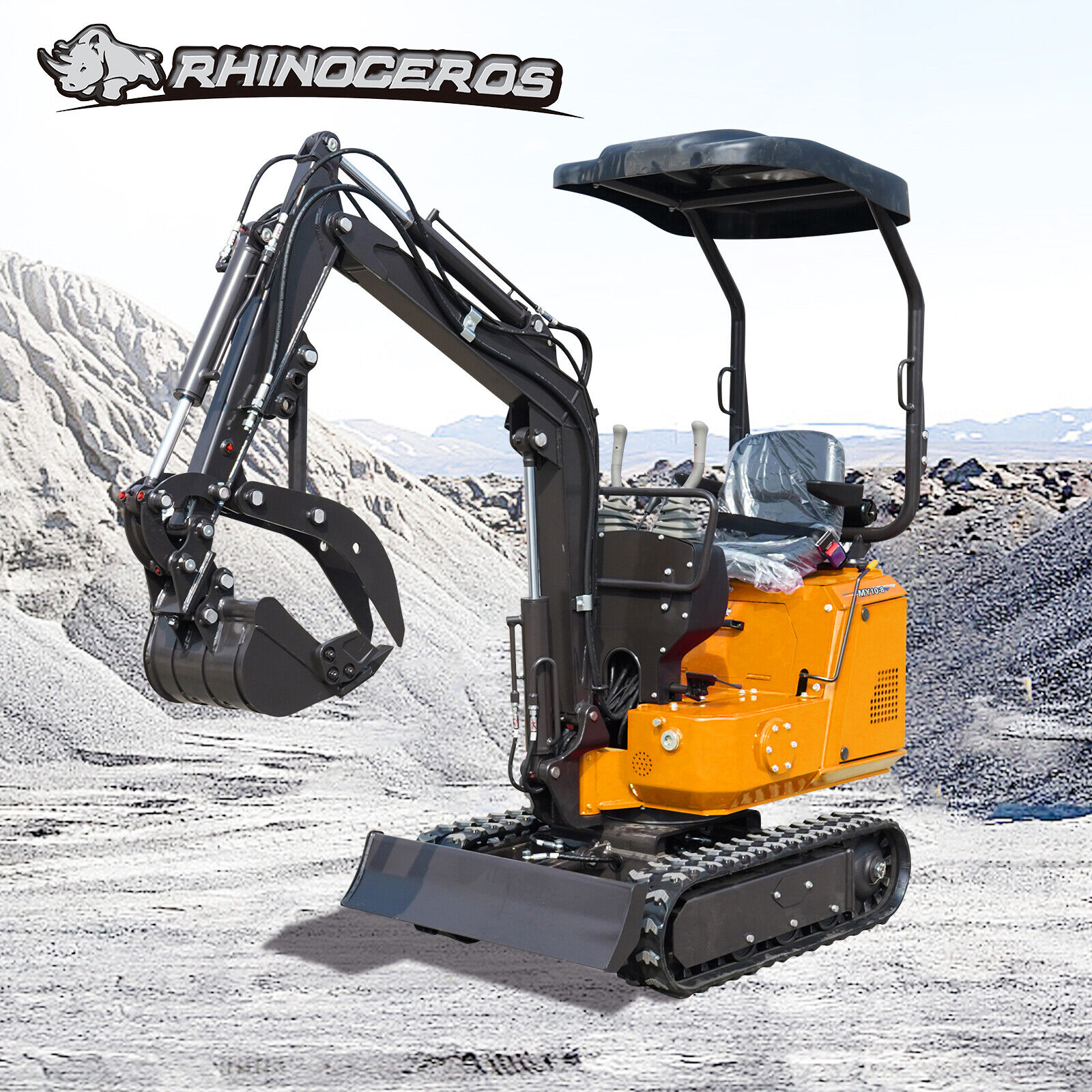 FREE SHIP Mini Excavator Tracked Crawler Digger  with Canopy with Thumb Holder