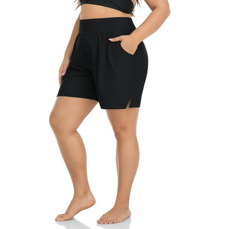 Sociala Women’s Plus Size Swim Shorts High Waisted Bathing Suits Bottoms Tankini Trunks with Pockets
