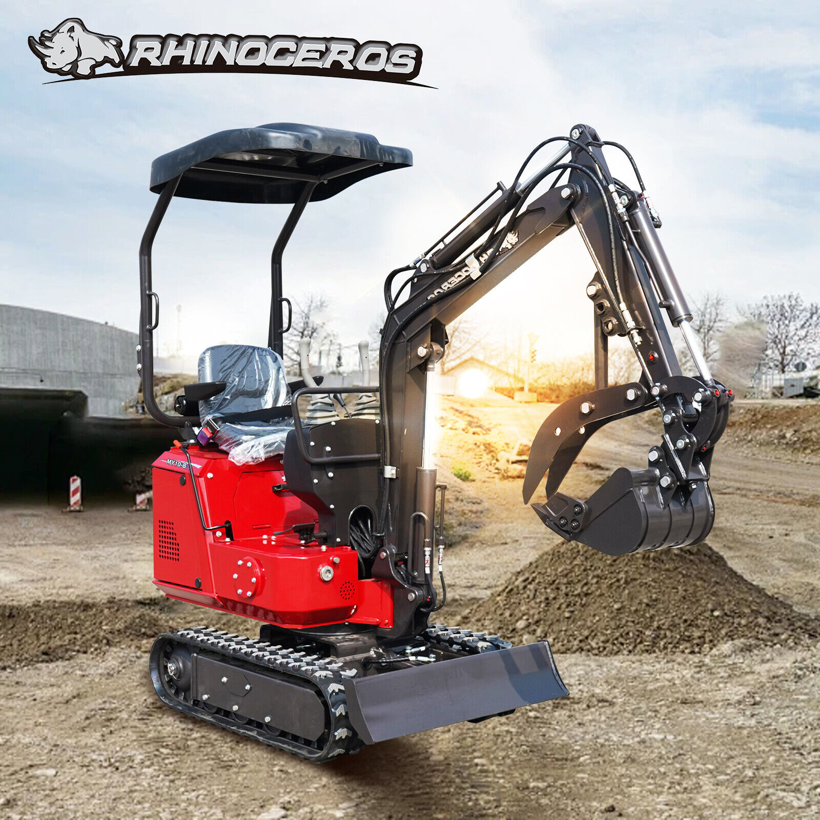 RHINOCEROS Mini Excavator 13.5HP 1Ton Digger B&S engine EPA Engine USA Stock