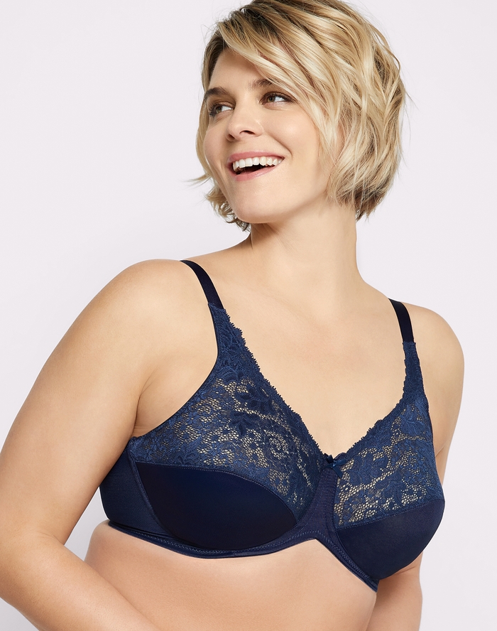 Lilyette by Bali Minimizer Underwire Bra Sailor Blue 40C Women’s