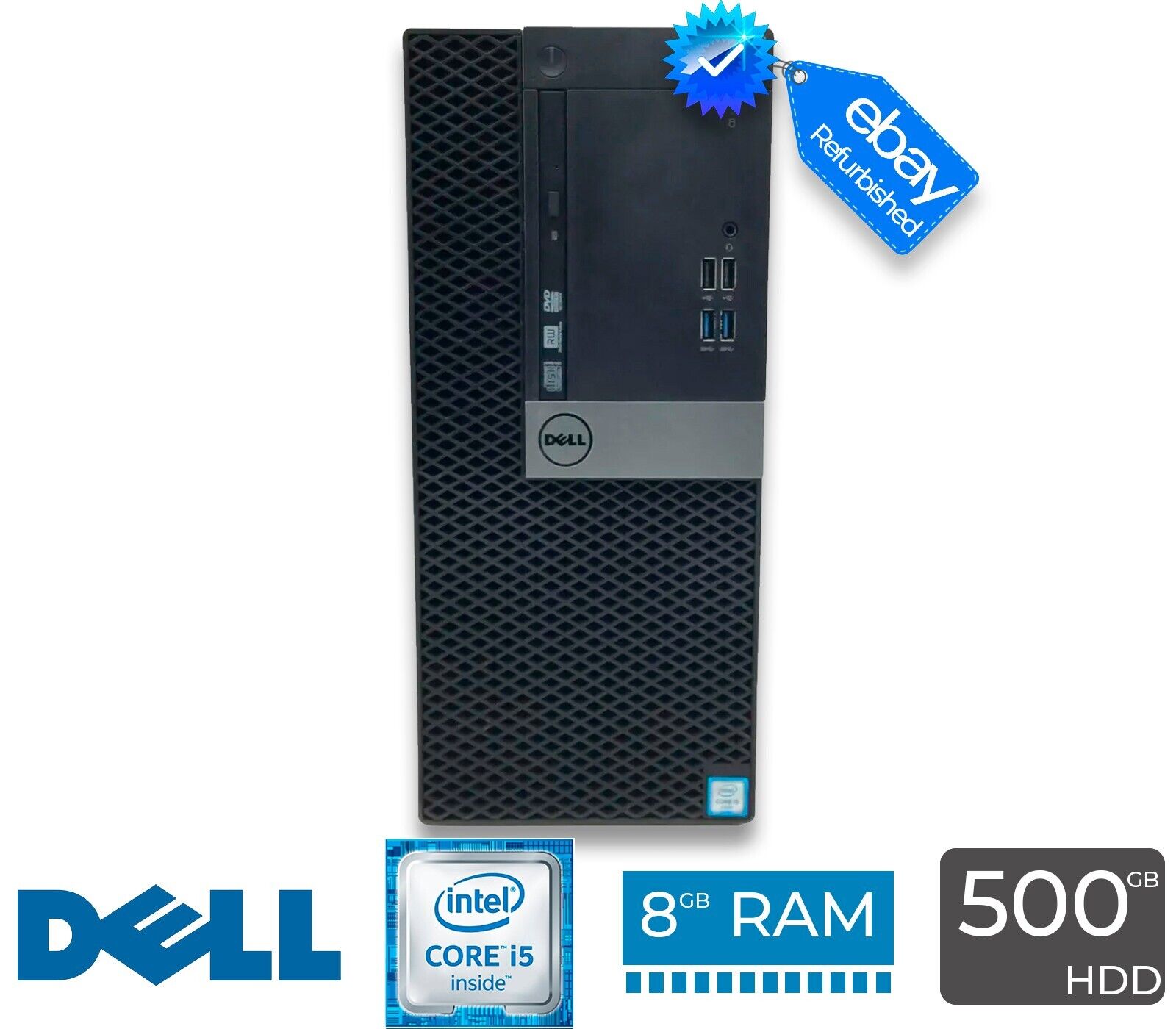 Dell OptiPlex 3040 MT Intel i5 8GB RAM 500GB HDD HDMI DisplayPort Win 10 Desktop