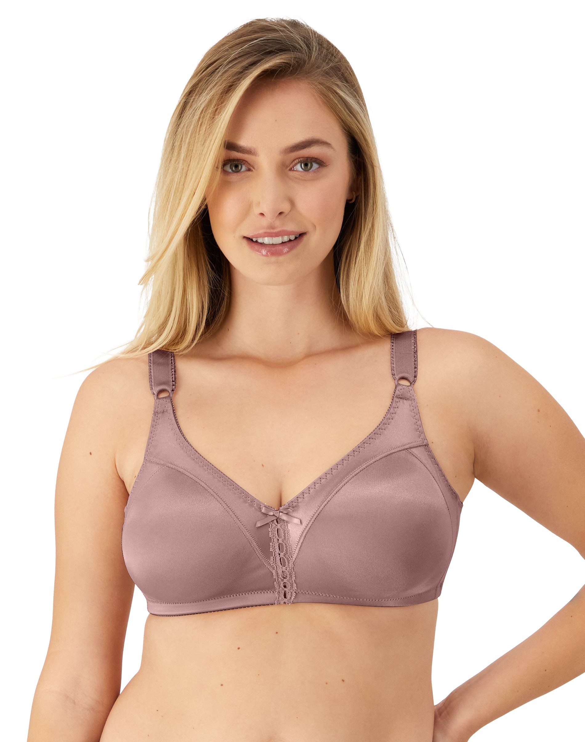 Bali Double Support Wireless Bra Smokey Purple Mauve 40C Women’s