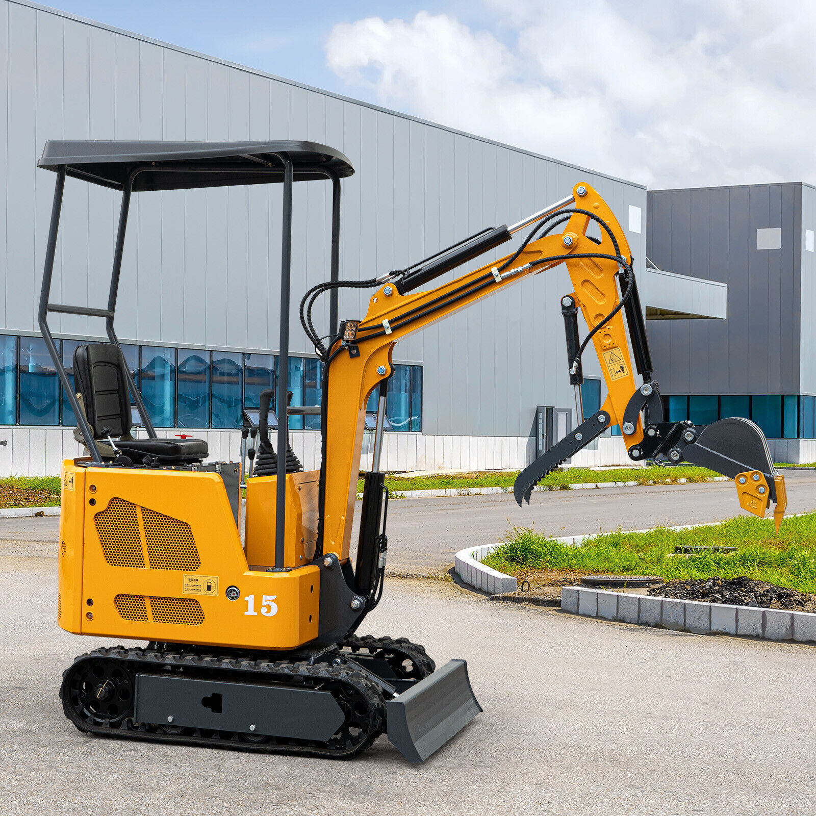 3300Lb Mini Excavator 1.5Ton Digger 18HP Crawler EPA + Hydraulic + Quick Hitch