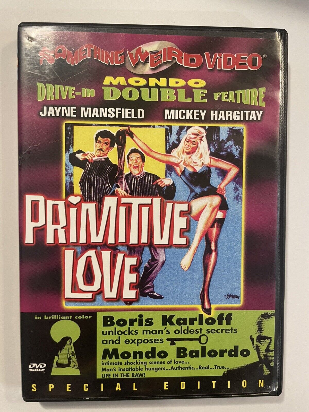 Primitive Love / Mondo Balordo DVD Something Weird Jayne Mansfield Boris Karloff