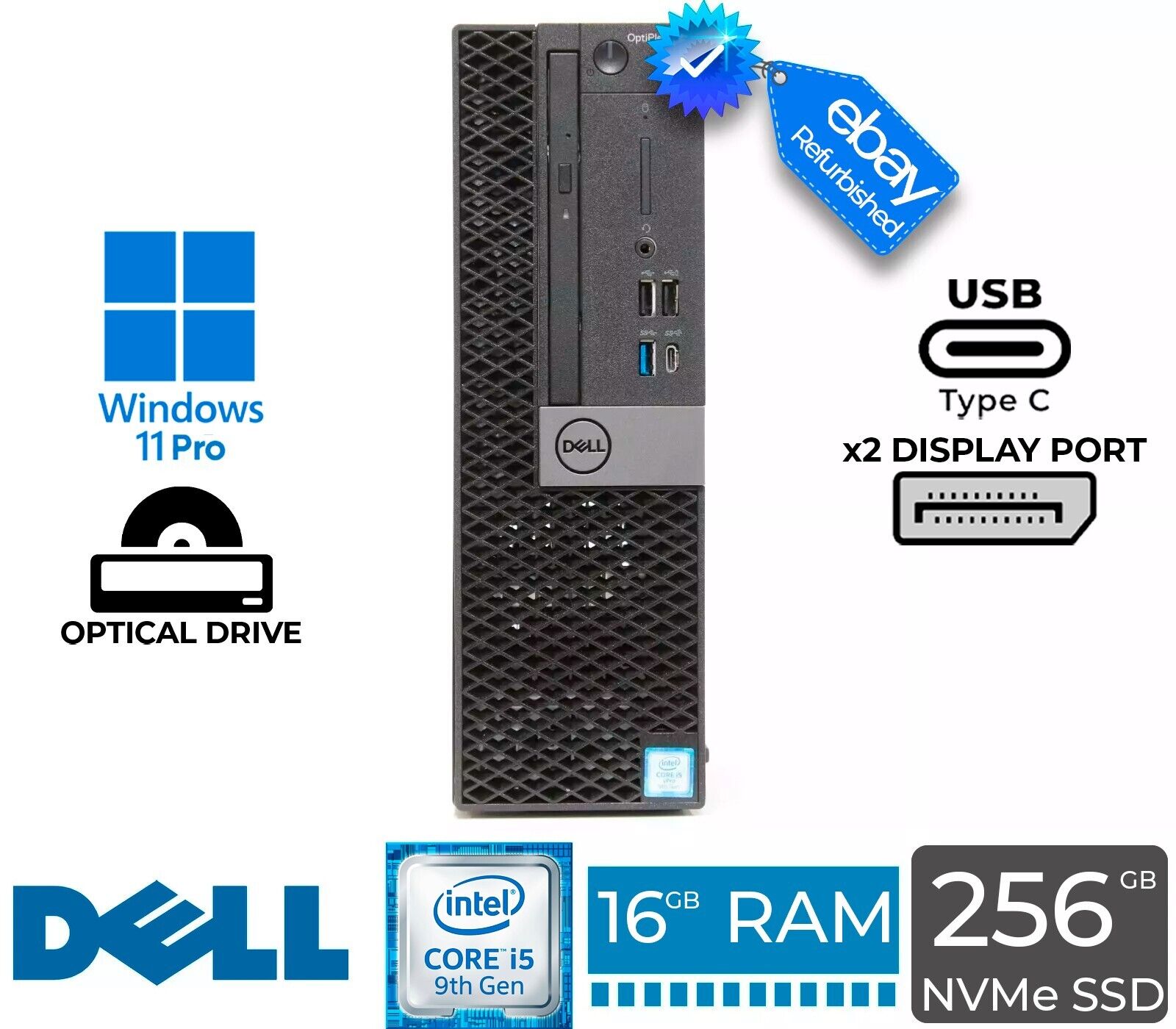Dell OptiPlex 7070 SFF Intel i5-9500 3.00GHz 16GB RAM 256GB NVMe SSD Win 11 Pro Dell OptiPlex 7070 SFF Intel i5-9500 3.00GHz 16GB RAM 256GB NVMe SSD Win 11 Pro