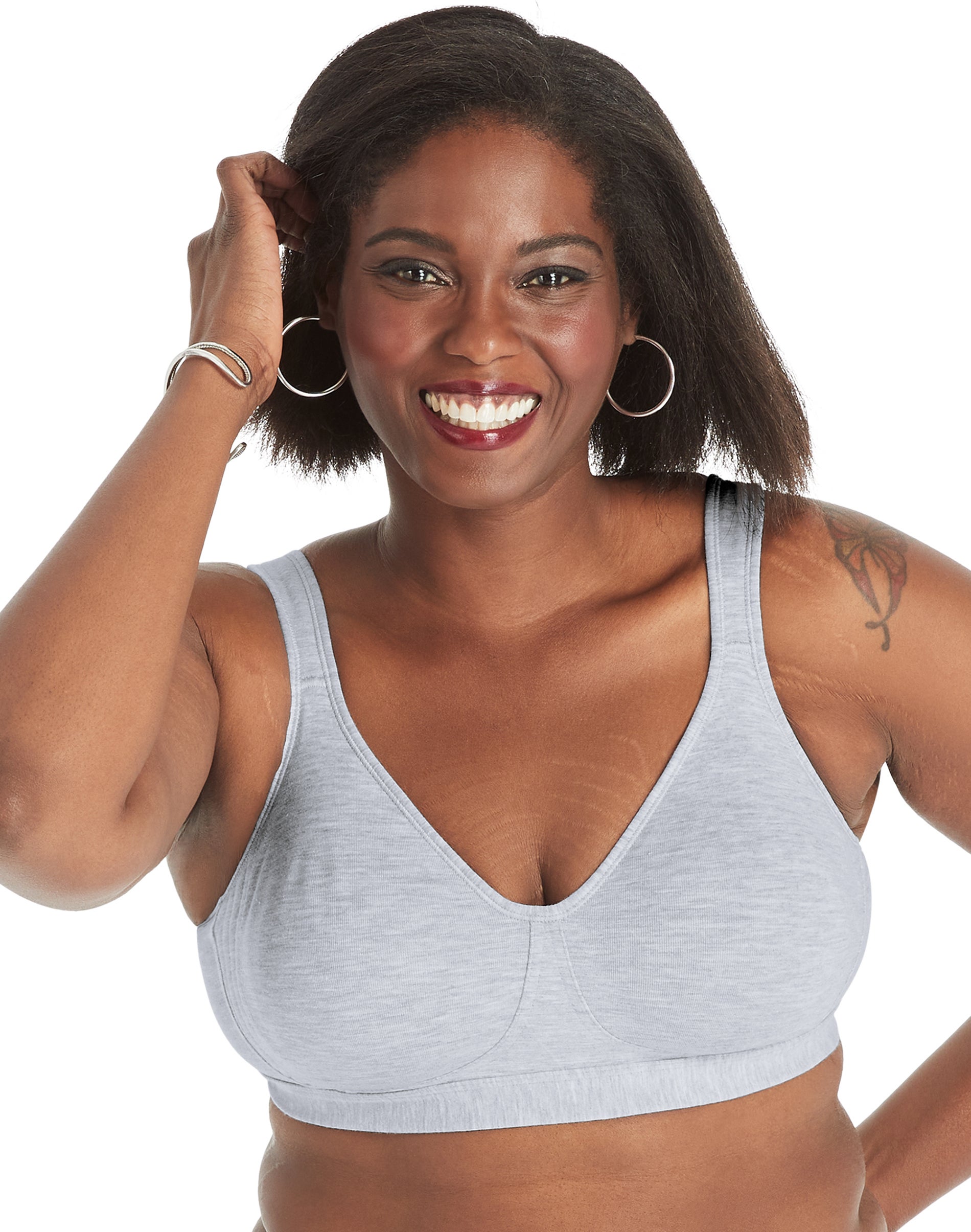 Playtex 18 Hour Ultimate Lift and Support Cotton Stretch Wireless Bra Grey Heather 44D Women’s Playtex 18 Hour Ultimate Lift and Support Cotton Stretch Wireless Bra Grey Heather 44D Women’s