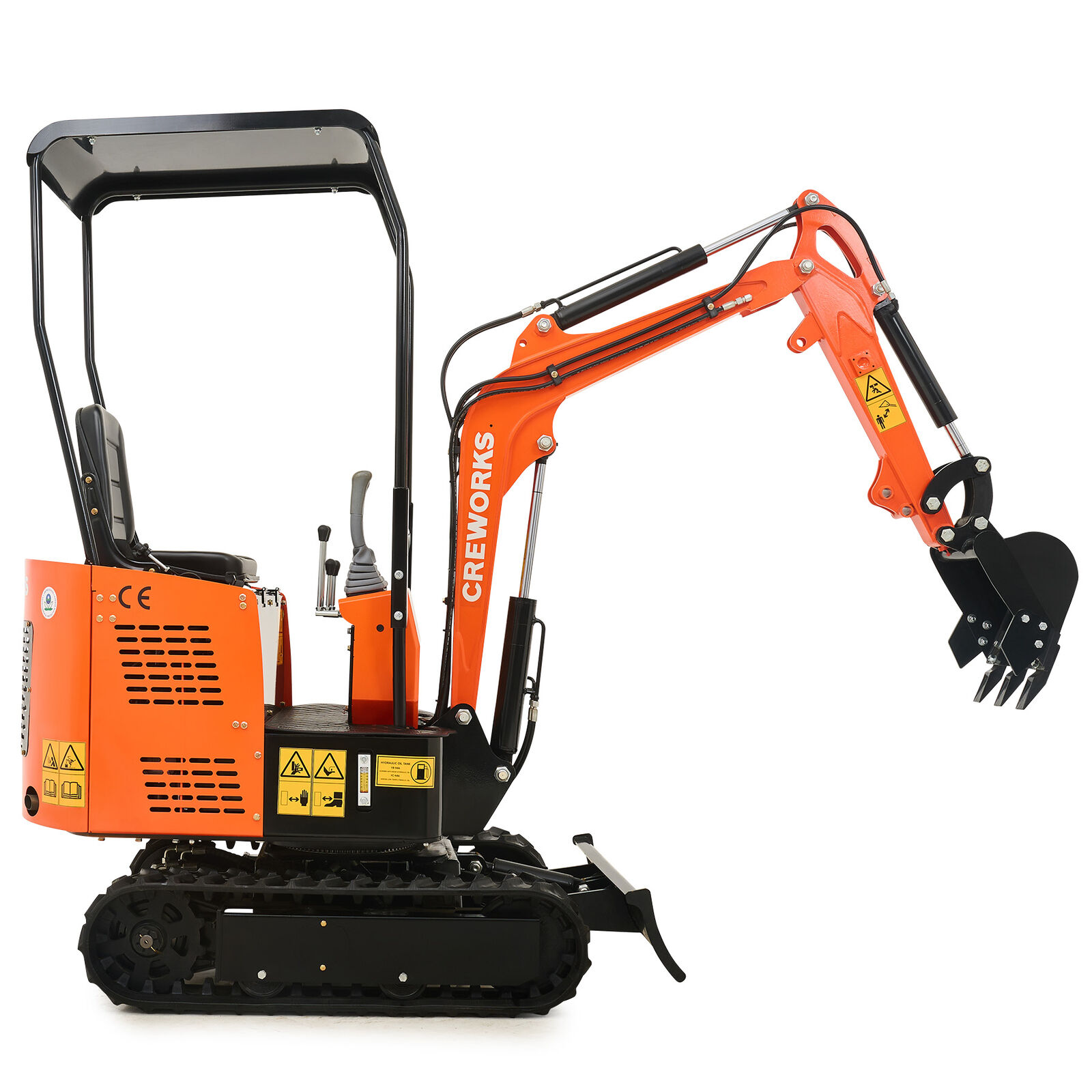CREWORKS 1.1T 13.8HP Mini Excavator Diesel Mini Crawler Excavator Kubota Engine