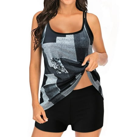 OAVQHLG5B Tankini Bathing Suit for Womens Swimsuits with Boyshort Conservative Swimwear Modest Two Piece Swimsuits Beach