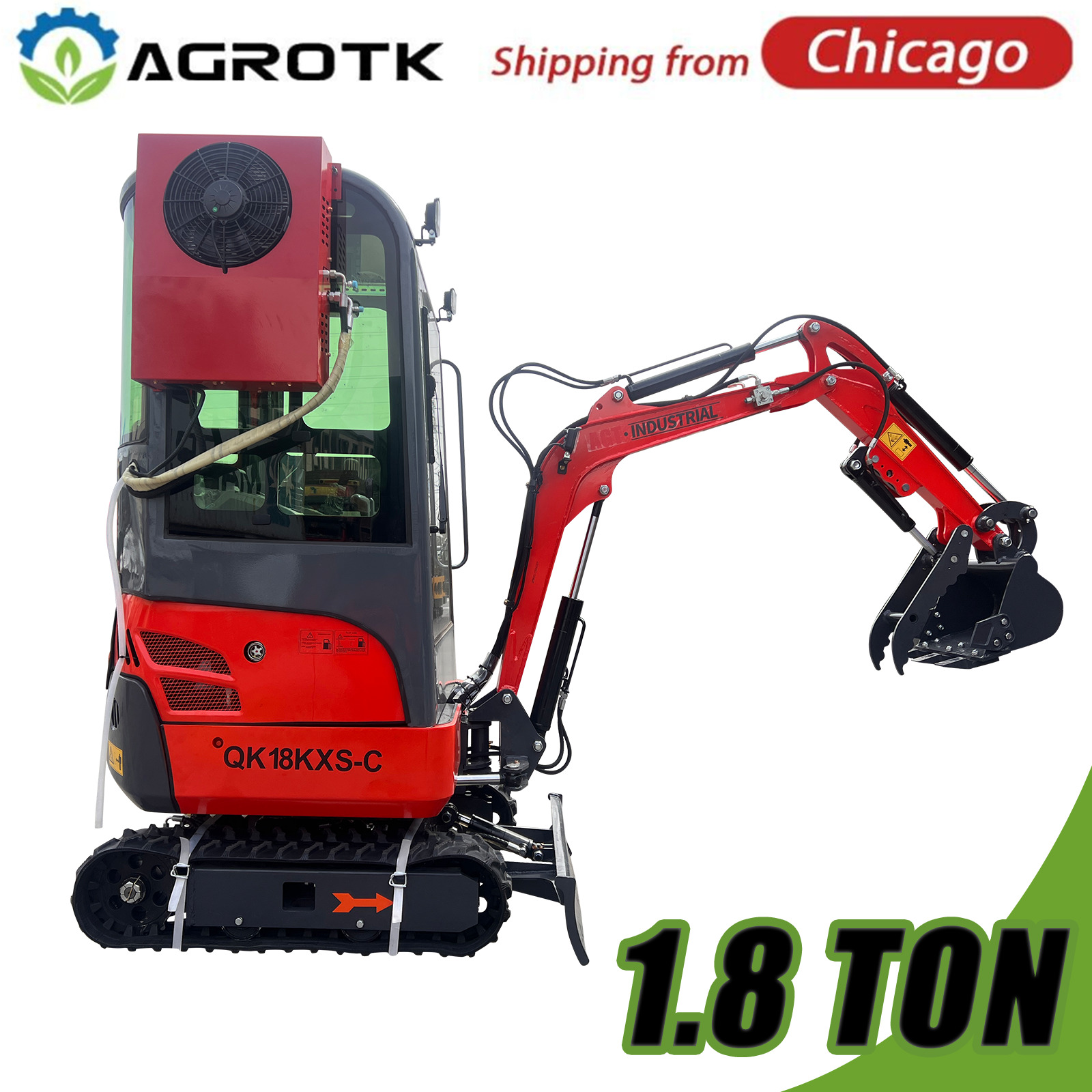 Hydraulic Mini Excavator Digger Kubota Diesel Engine with Air Conditioner&Cab