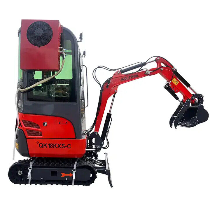 Free Shipping Mini Excavator Digger 1Ton Kubota Engine w/AC, Side Swing &Cab NEW