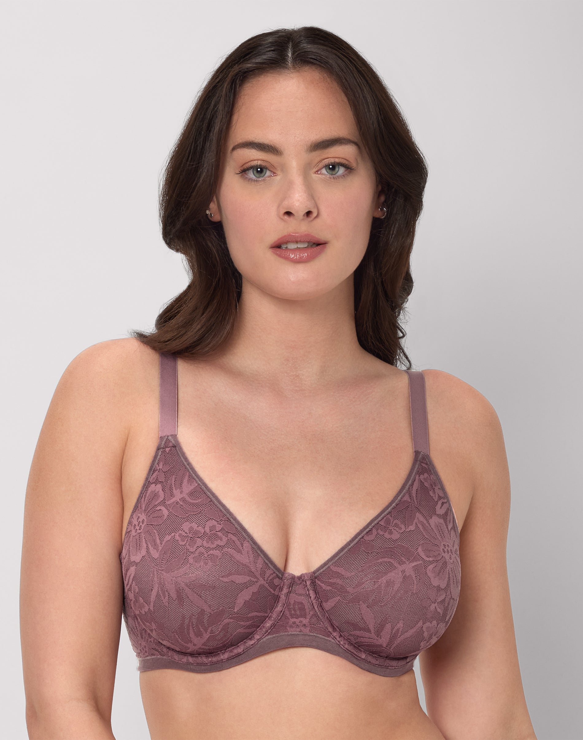 Bali Breathe Lace Underwire Bra Currant Purple 36C Women’s