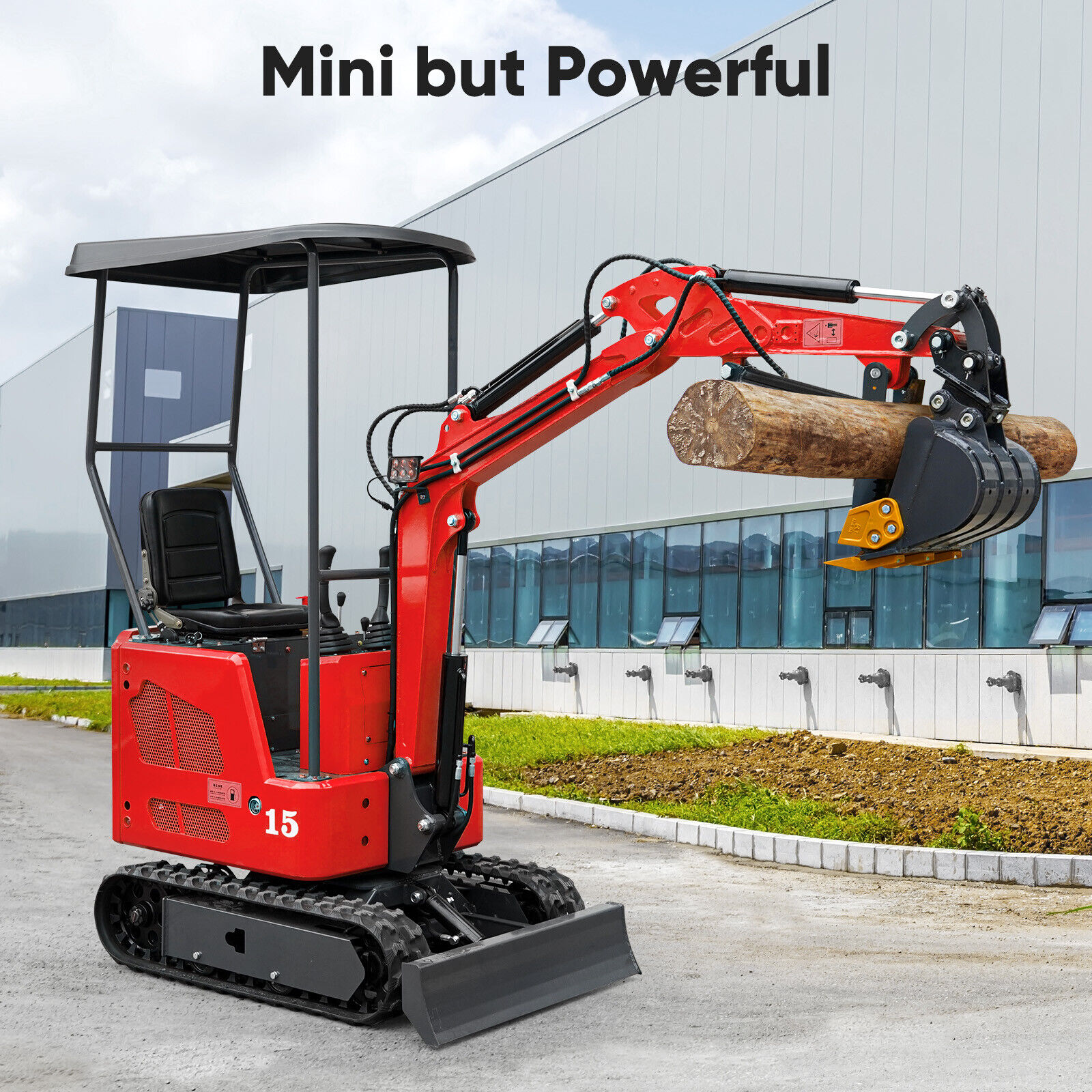 Free Shipping Mini Excavator 1.5T 3300LB Digger 15hp Tracked Crawler B&S Engine