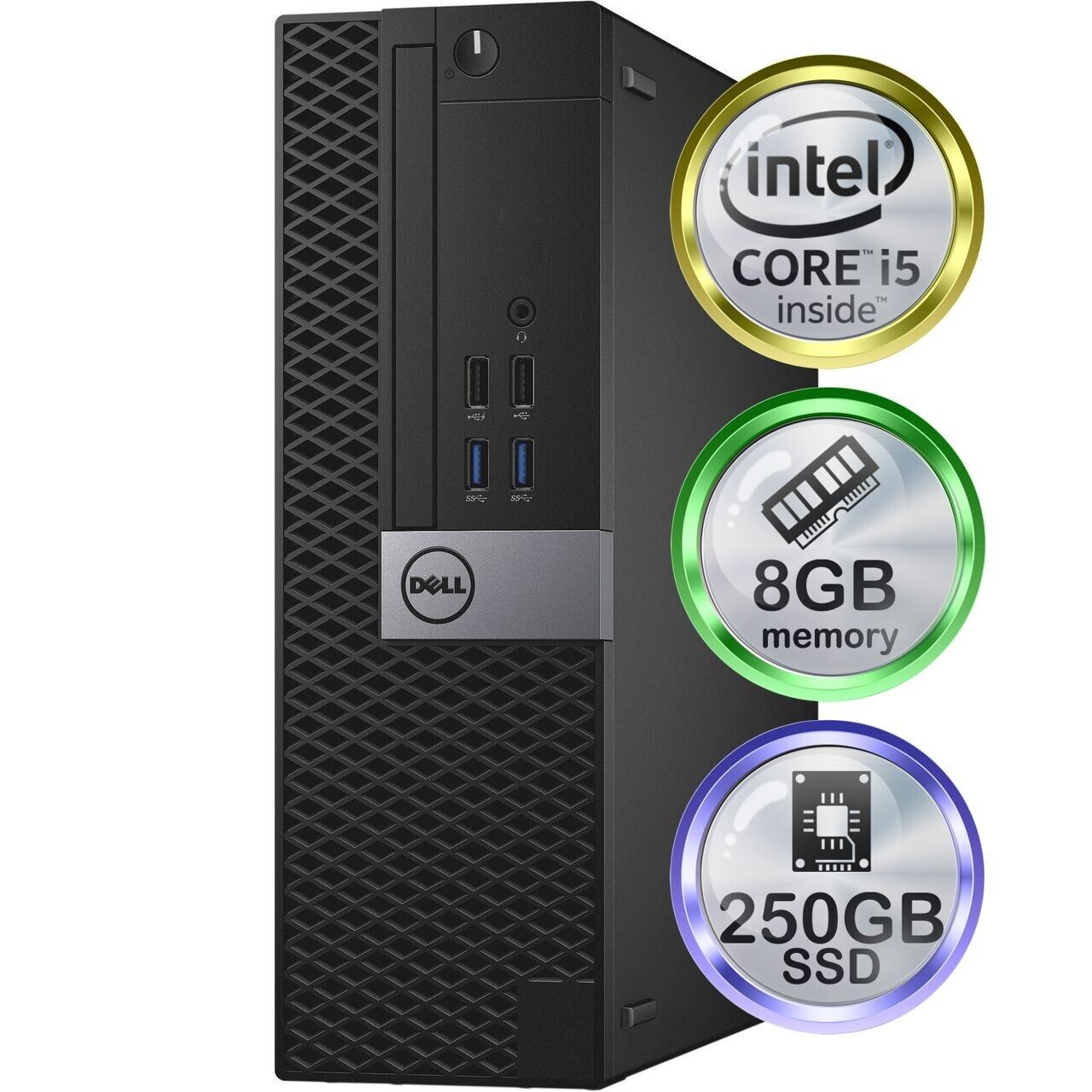 Dell Optiplex Desktop Computer Quad-Core i5 PC 8GB RAM 250GB SSD Windows Pro