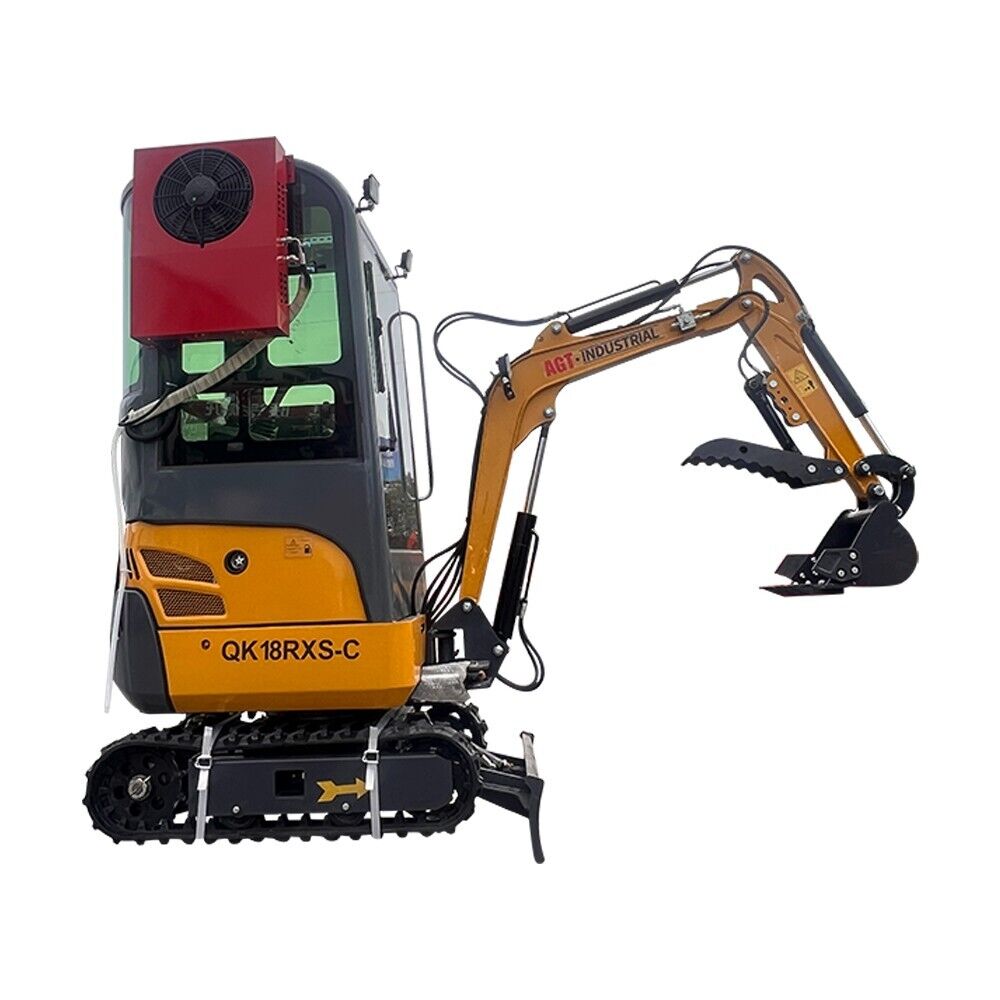 AGT Mini Excavator RATO Gas Engine 1Ton 13.5hp Digger Tracked Crawler Side Swing