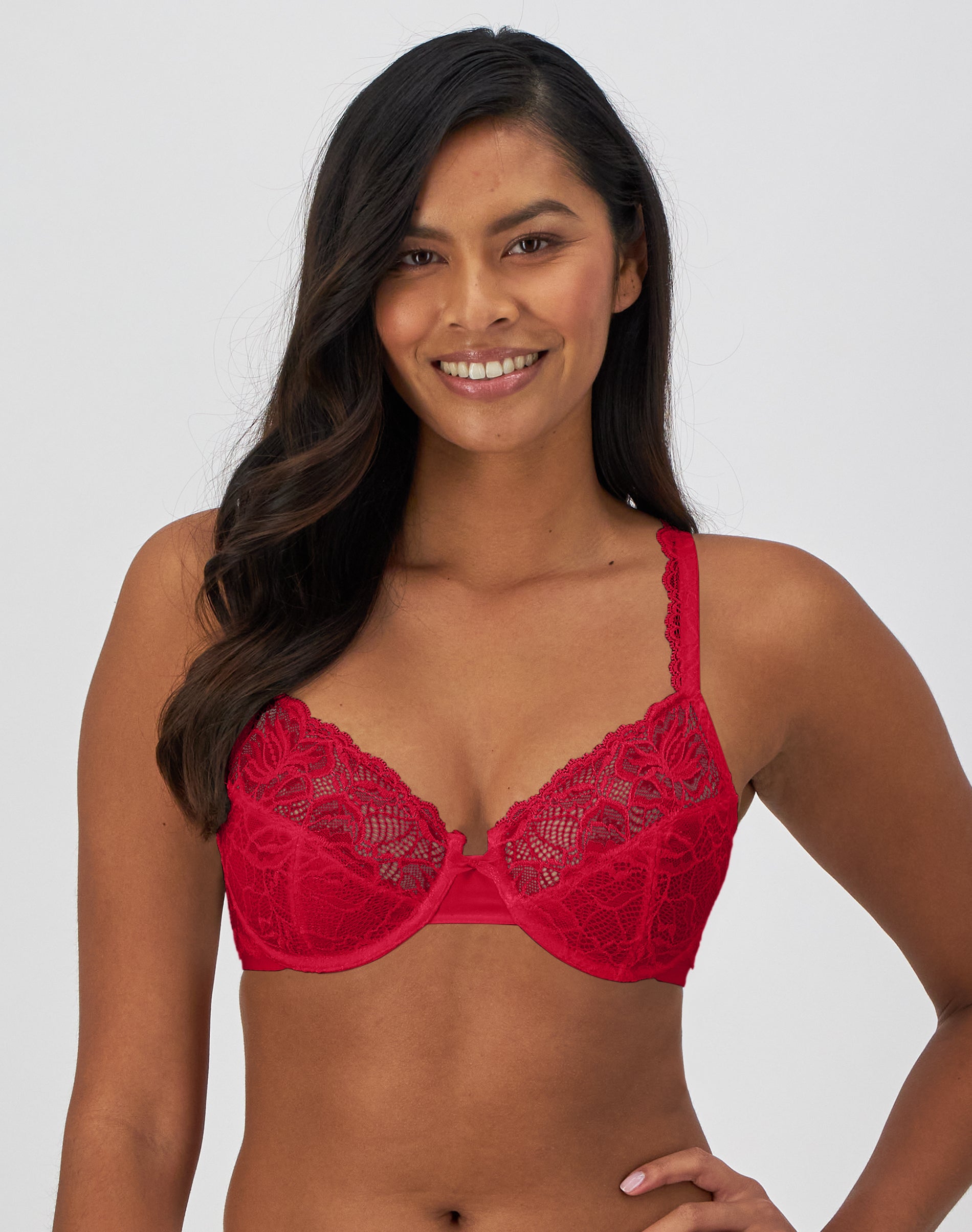 Bali Lace Desire Underwire Bra Scarlet Berry 38DD Women’s