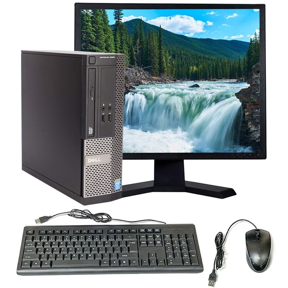 Dell OptiPlex Desktop Computer PC 8GB RAM 250GB HD 19in LCD Windows 10 WiFi DVD
