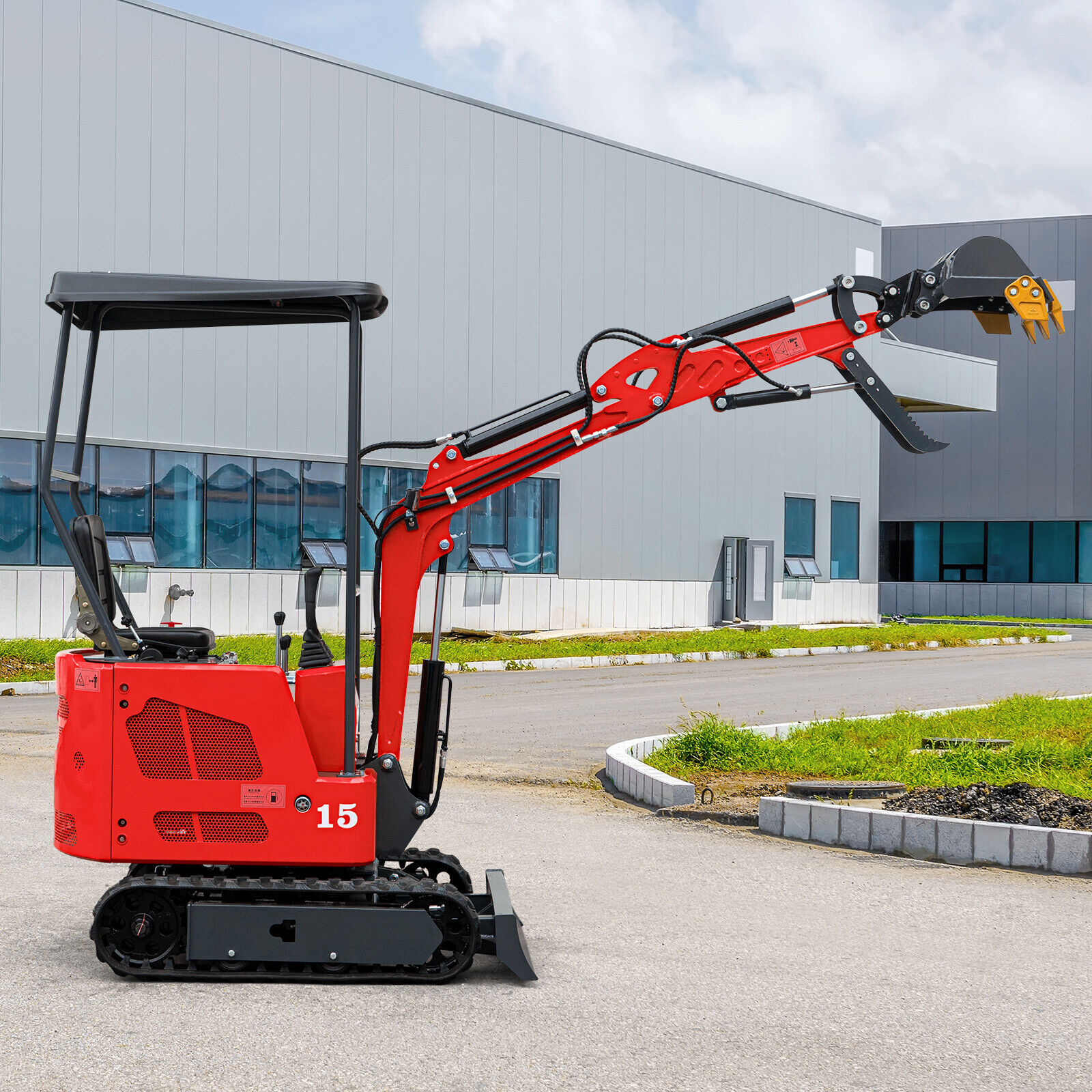 18MPa Mini Excavator 1/1.2/1.5 Ton Digger 15HP Crawler B&S EPA Hydraulic Dozer