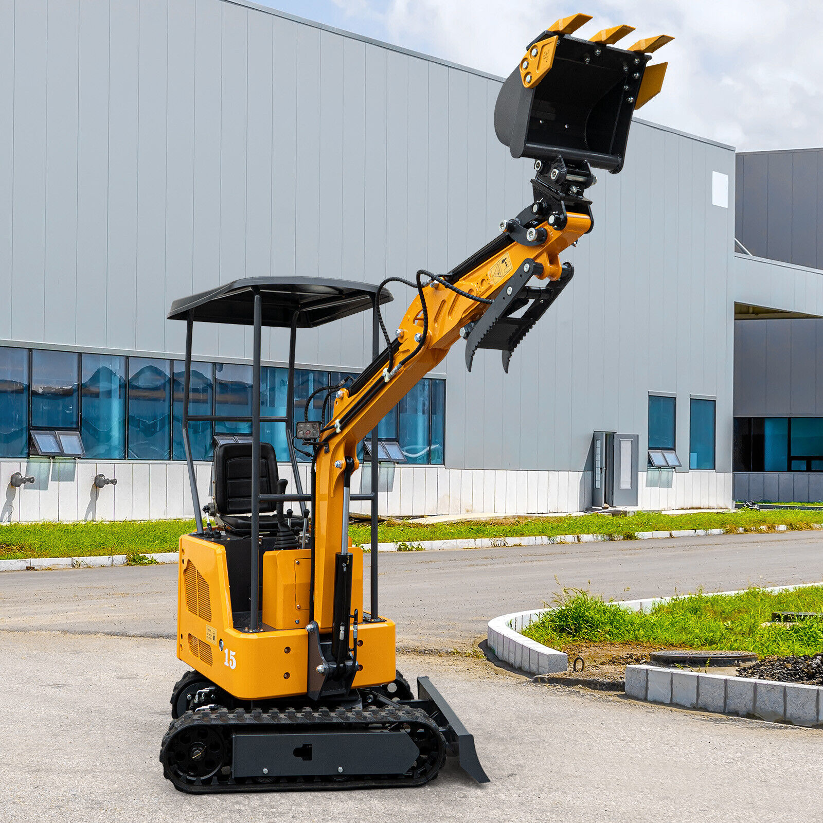 Mini Excavator 3300LB Digger 13.5hp Tracked Crawler B&S Gas Engine + Thumb clip