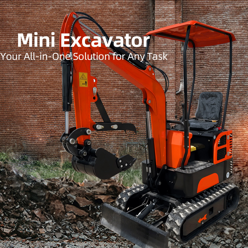 Free Shipping Mini Excavator 13.5HP EPA Engine Mini Crawler Excavator