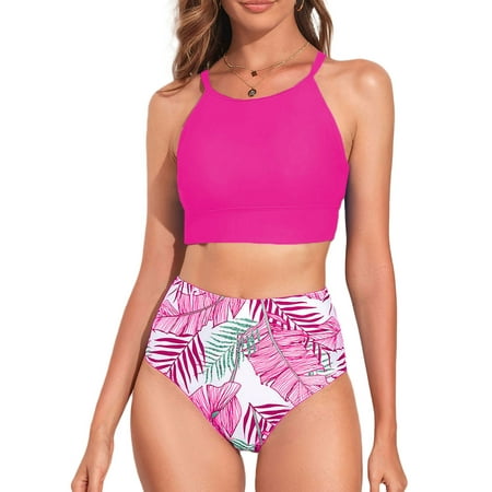 SHEWIN Floral Print Adjustable Straps Bikini Swimsuit Set (Women’s)