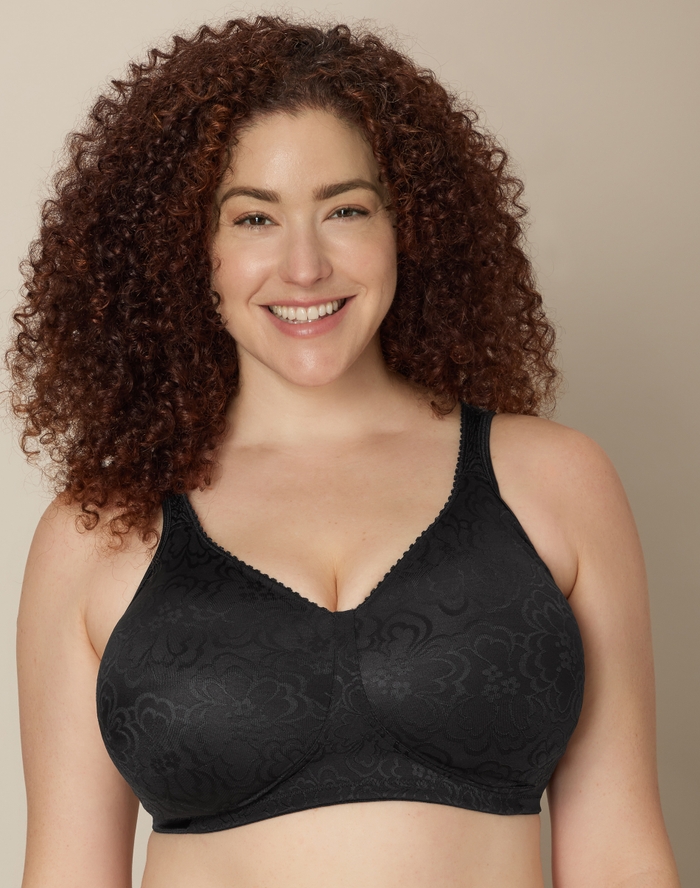 Playtex 18 Hour Ultimate Lift & Support Wireless Bra Black Animal 44C Women’s